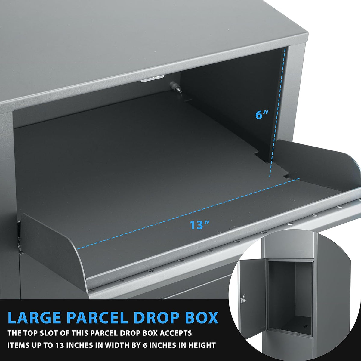 Grey Parcel Mail Drop Box S7197
