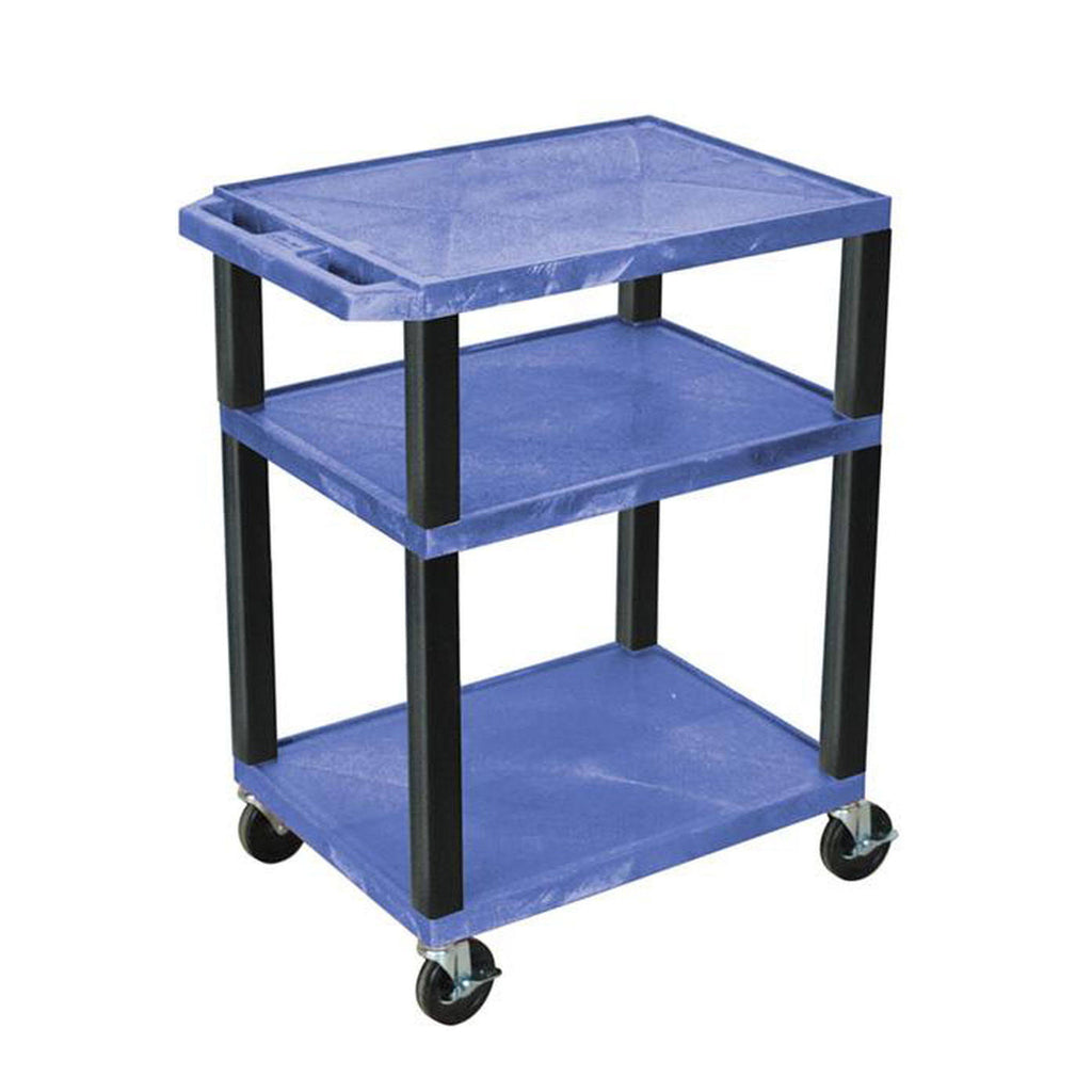 AV Cart 3 Shelves Black Legs Blue V703060