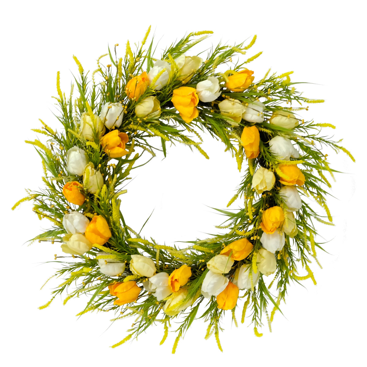 30" Artificial Tulip Floral Wreath Q286