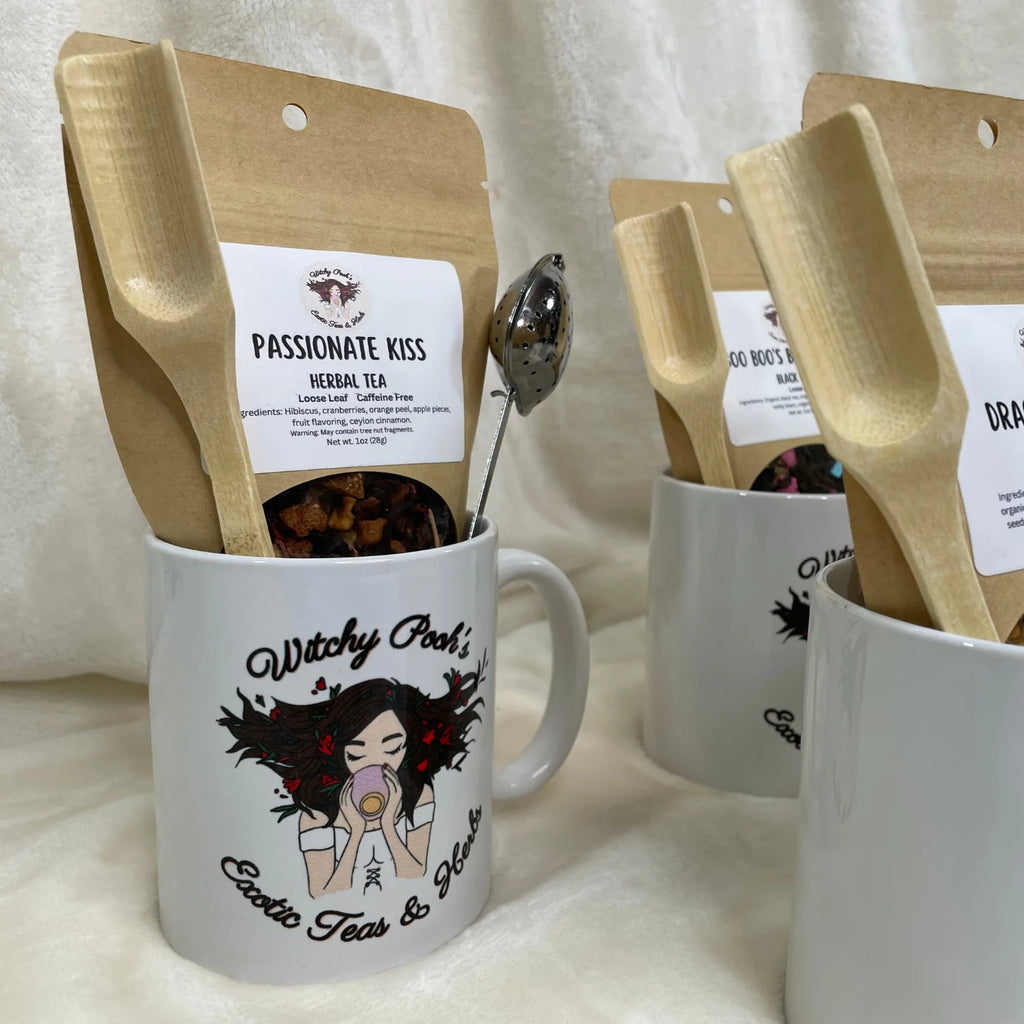 Mint Chocolate Mocha Herbal Tea Gift Mug Set with Heart Infuser C366