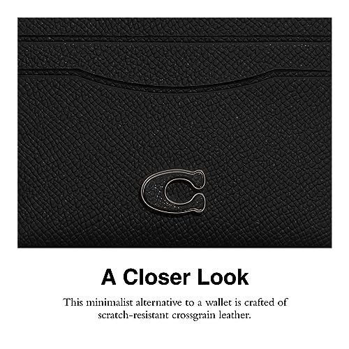 Flat Card Case in Crossgrain Leather, Chalk W944074