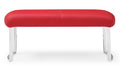 Red Leatherette Bench with Stainless Steel Base D9233