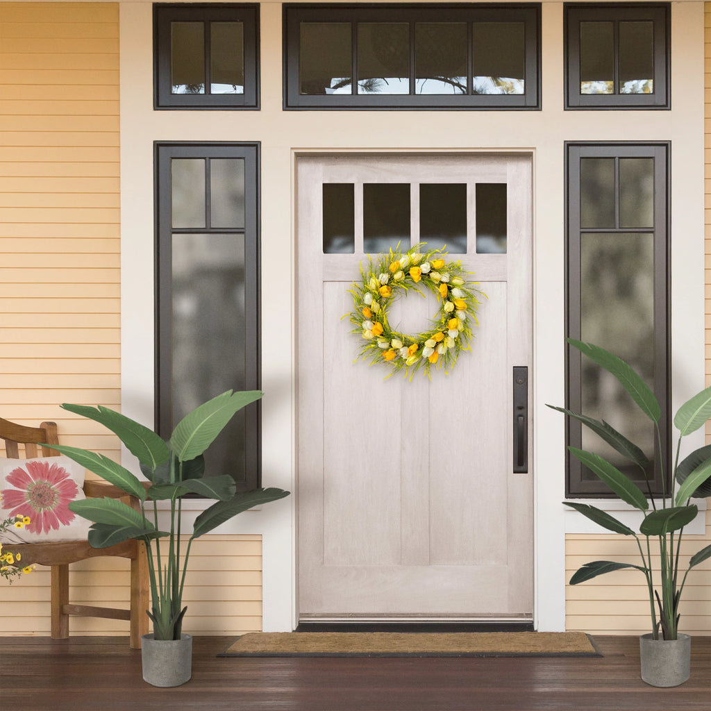 30" Artificial Tulip Floral Wreath Q286