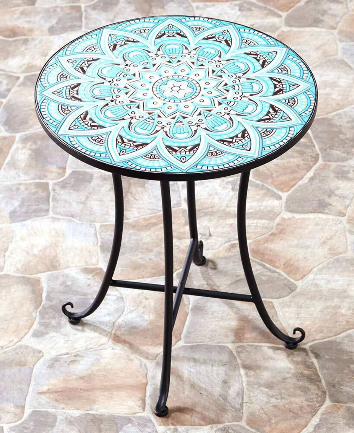 Black Metal Folding Patio Table X399