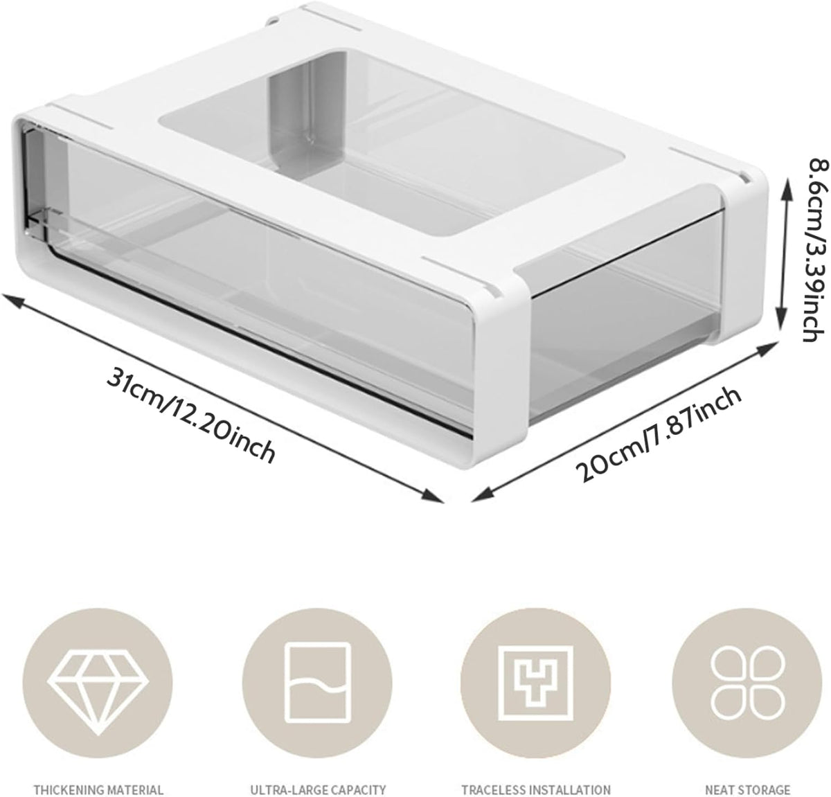 Adhesive Under Cabinet Drawer Slide Out Organizer C756