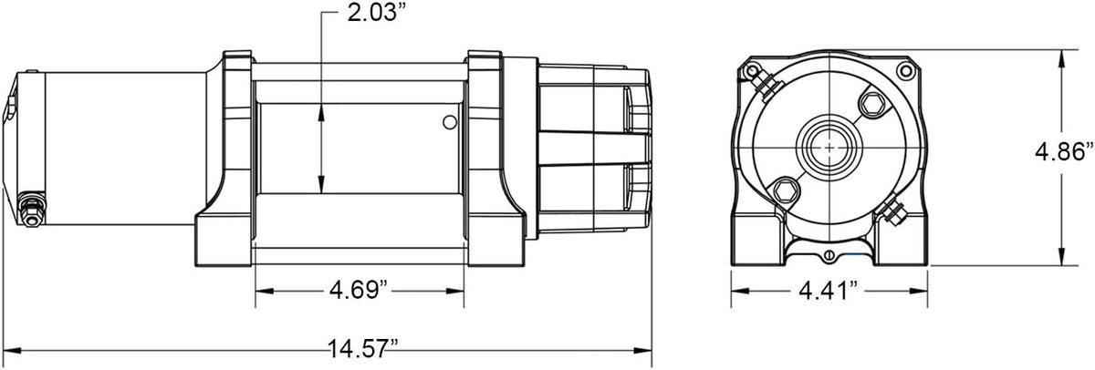 Black Ops 6000 lb Winch with Winch Mounting Plate A636