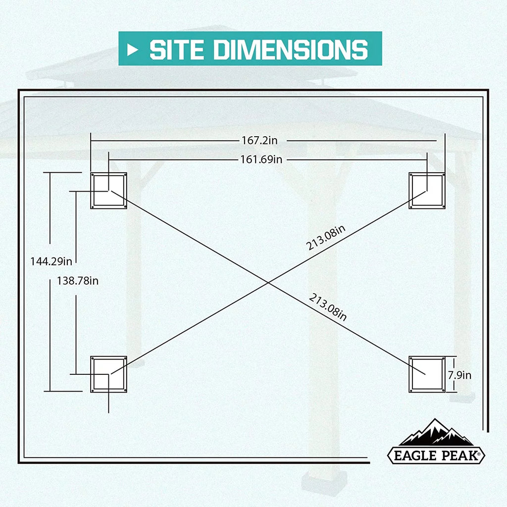 13' x 11' Black Hardtop Gazebo Y309642
