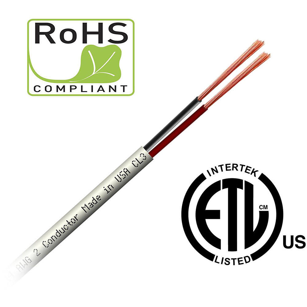 CL3 Rated 2-Conductor Pure Copper Cable (16 Gauge, 500 ft) C190955