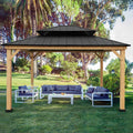 13' x 11' Black Hardtop Gazebo Y309642