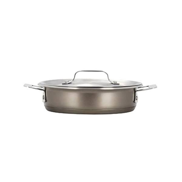 1 Quart 24 oz Hotstone Taupe Round Casserole with Lid X46318