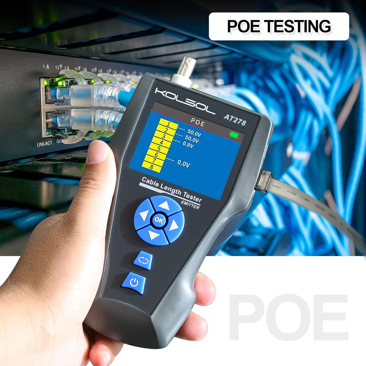 Network Cable Tester with TDR and AC Filter for RJ45 RJ11 BNC Metal Cable M309