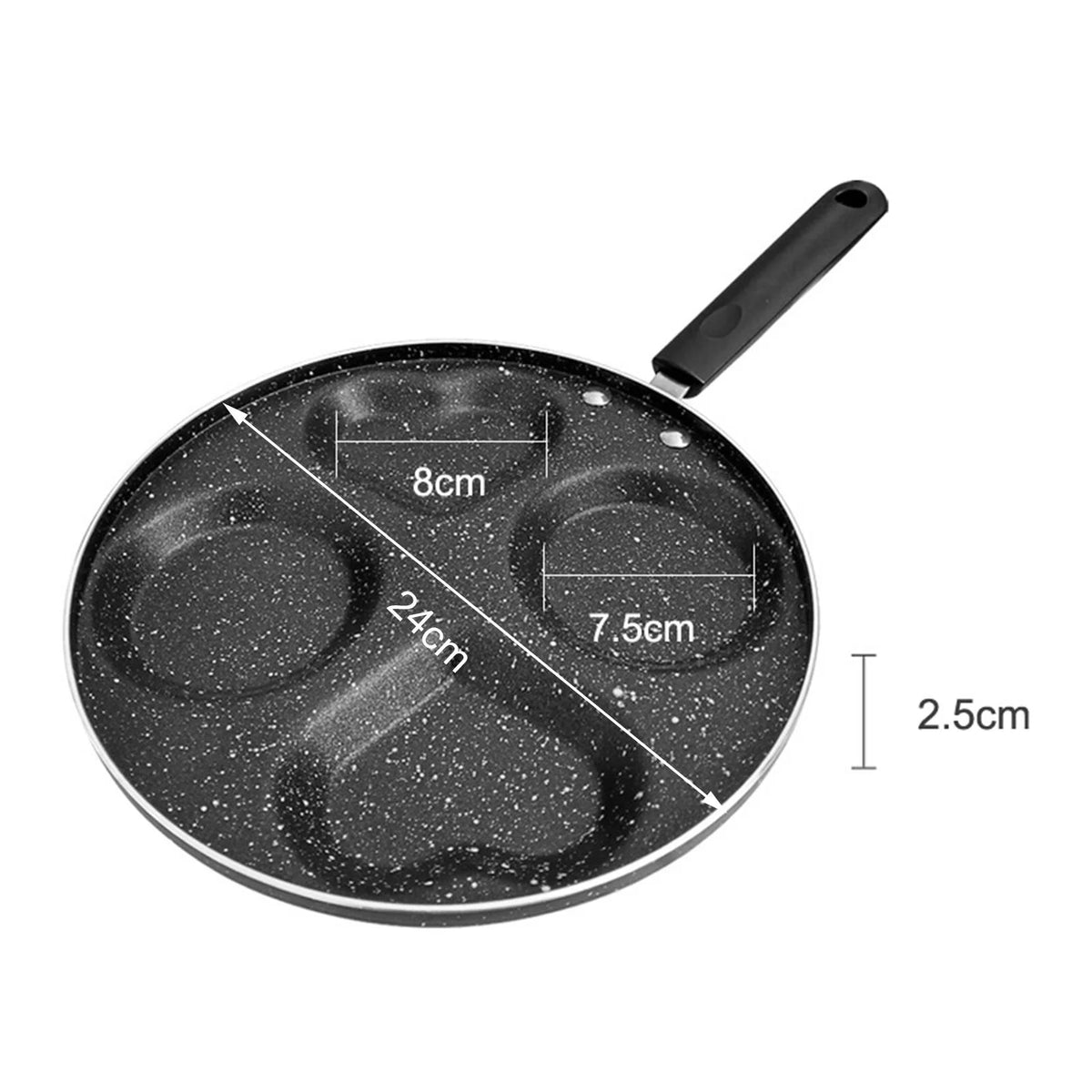 2 Heart Shape and 2 Round Shape Egg Skillet Pan N3182