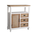 Light Brown and White Accent Cabinet with 3 Drawers S6974