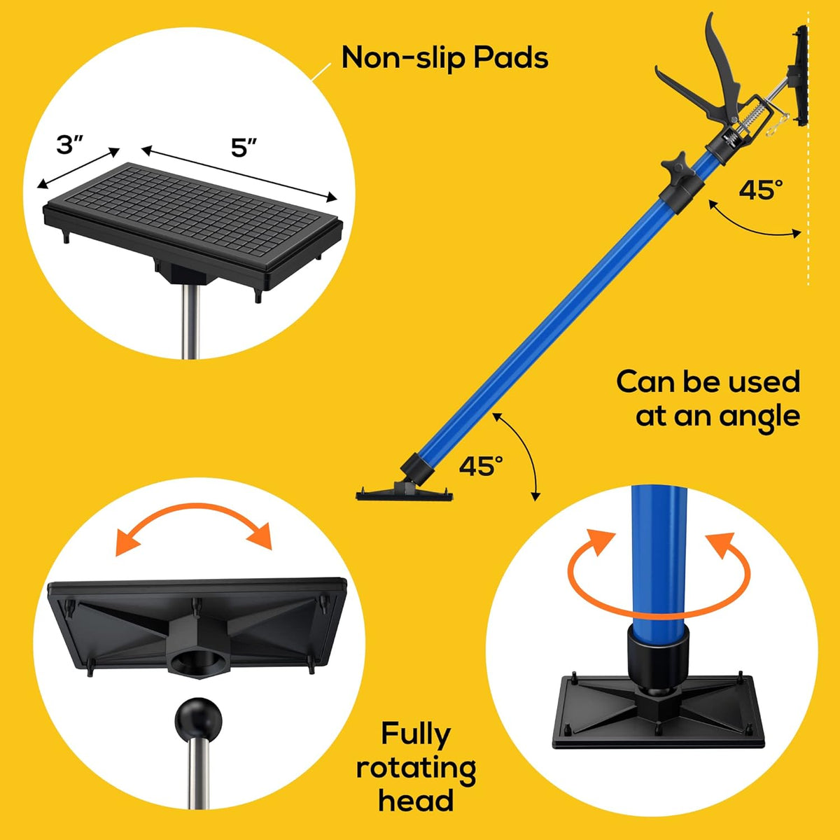 Cabinet Jack Support Pole 2Pcs Set Adjustable Length Telescopic Pole Pack of 2 S950