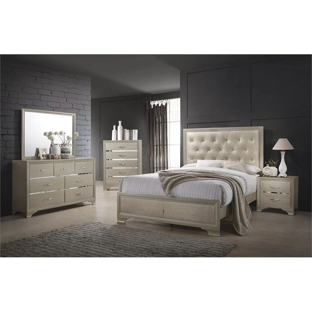 Metallic Champagne Bedroom Set I1908