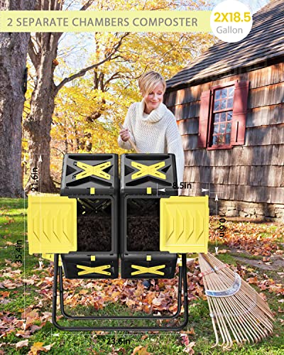 18.5 Gal BPA Free Single Rotating Chamber Compost Bin J838132