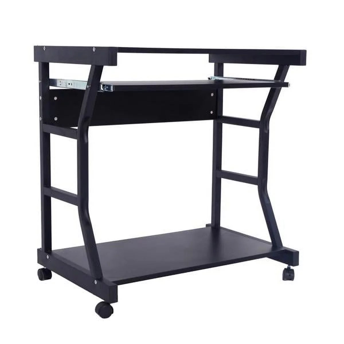 Black Four-wheel Computer Desk G8142