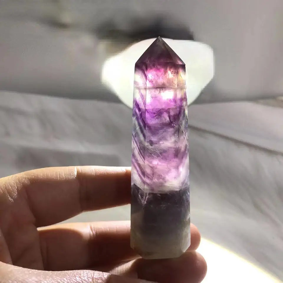 Fluorite Quartz Crystal Obelisk Wand Point 1.8~2.4" 50g~85g X954954