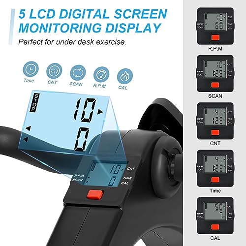 Folding Pedal Exerciser Under Desk Bike Pedal Exerciser with LCD Monitor G9541
