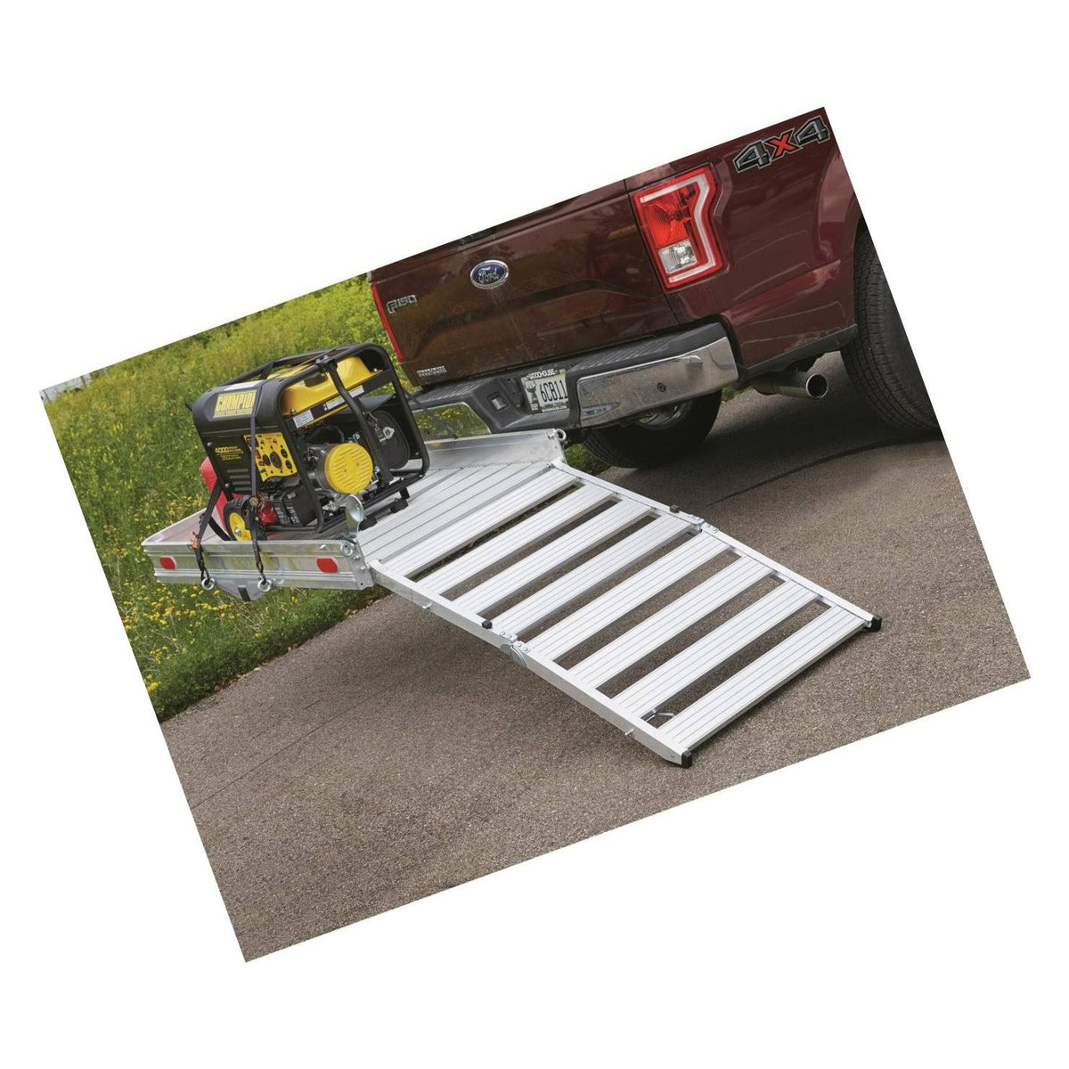 Extra-Large Folding Aluminum Cargo Carrier with 3-Position Ramp M29137