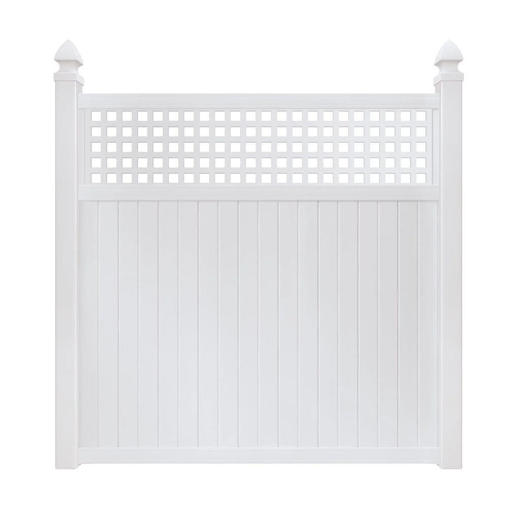 White Vinyl Lattice Top Fence Panel Z2459