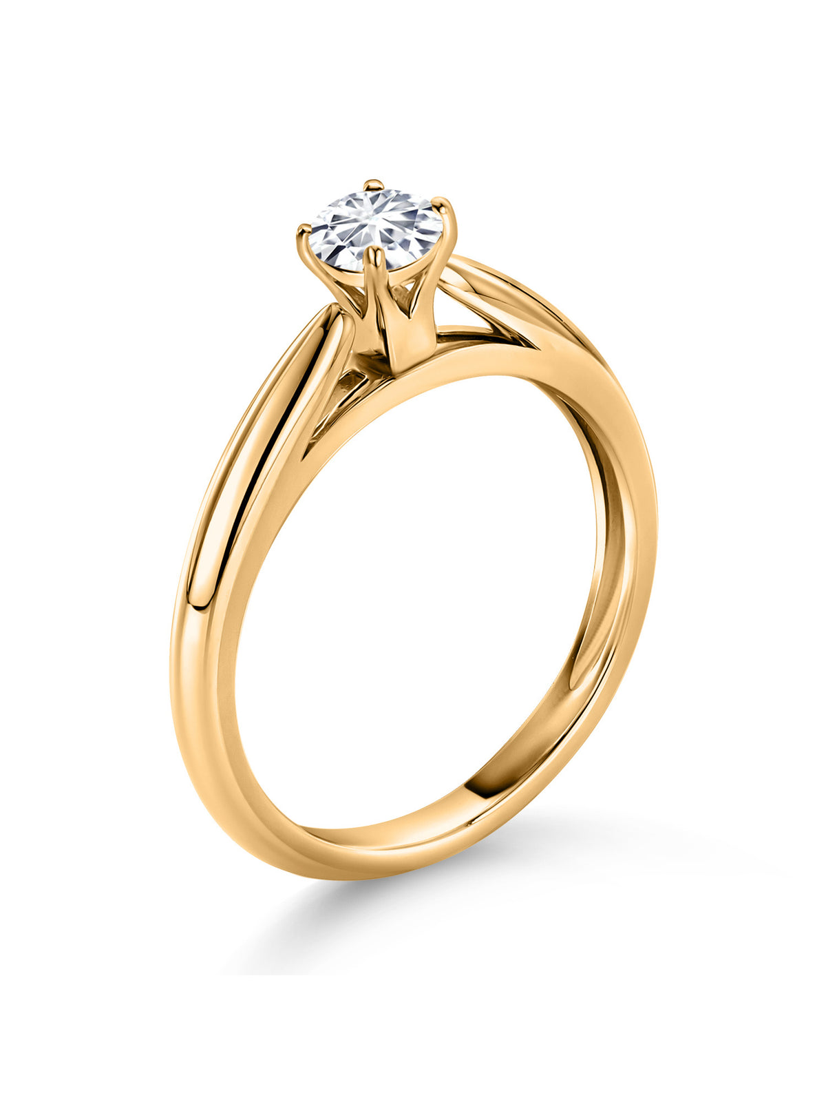 10K Yellow Gold Lab Grown Diamond Solitaire Engagement Ring O782
