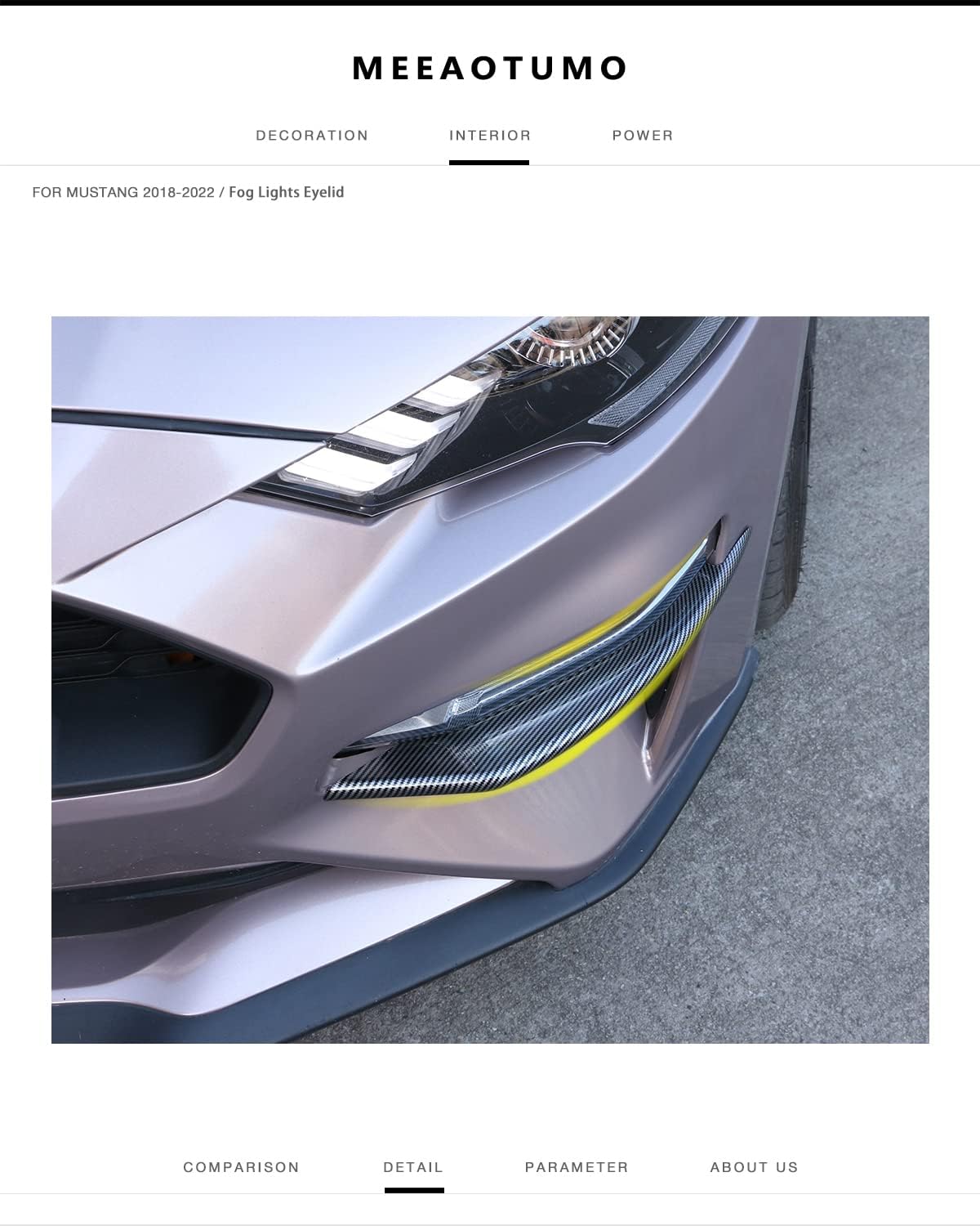 Carbon Fiber Front Bumper Winglets Fog Light Vent Canard Strip Trim Exterior Trim Accessories Pack of 2 R865161