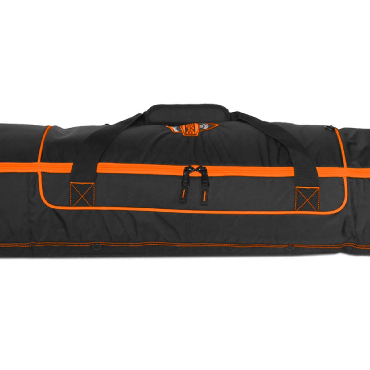 Wheeled Padded Ski Bag, Black/Orange E148