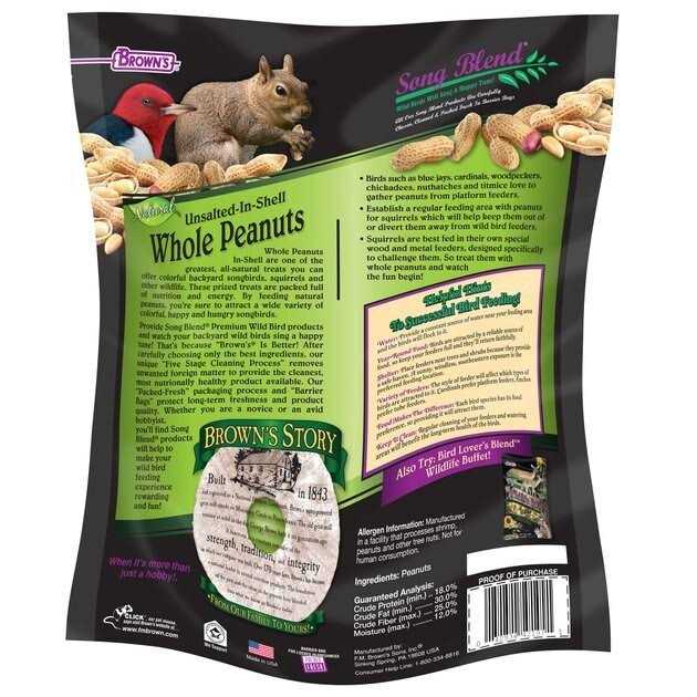 Unsalted In-Shell Whole Peanuts Bird Food D395520