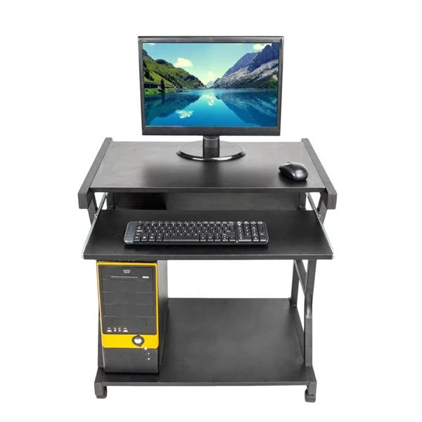 Black Four-wheel Computer Desk G8142