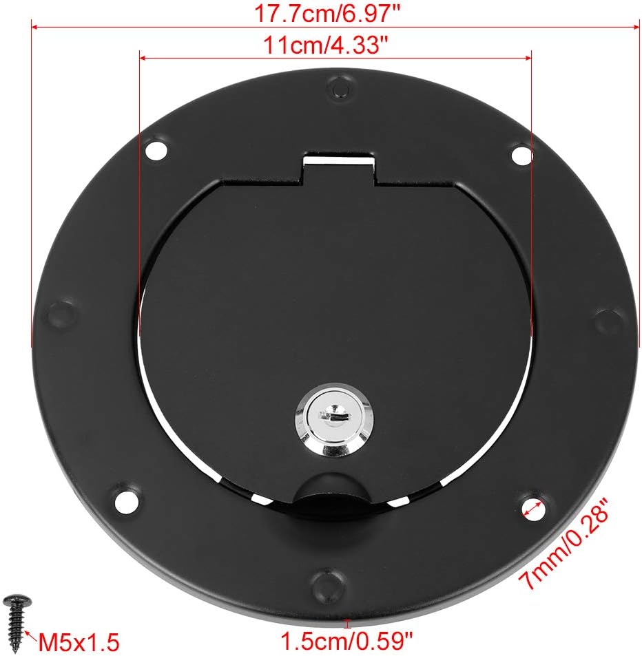Black Locking Gas Cap Fuel Filler Door Cover Pack of 2 P717