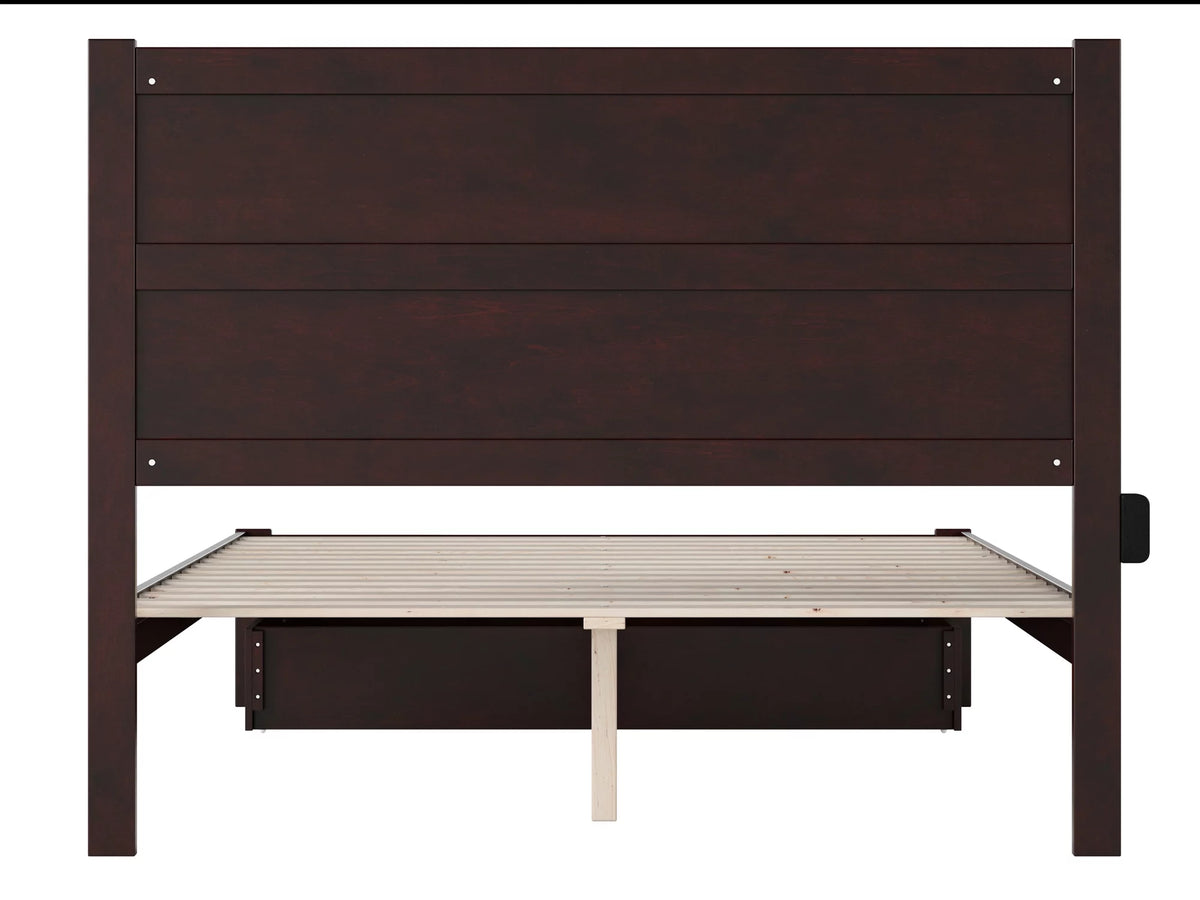 14" Queen Wood Platform Bed Frame with Foot Drawer Storage F43935