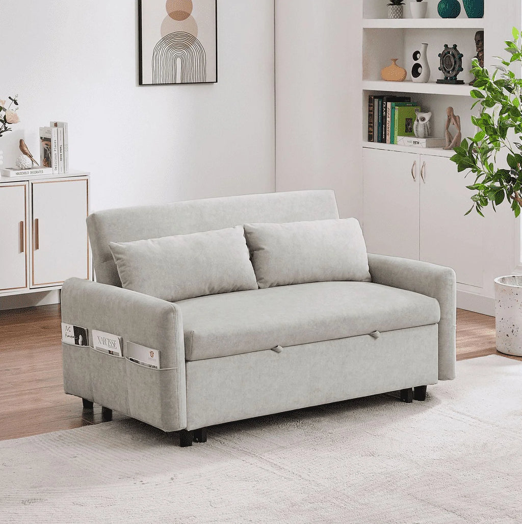 Beige 2 Seater Sleeper Sofa with Pull Out Bed Z945936