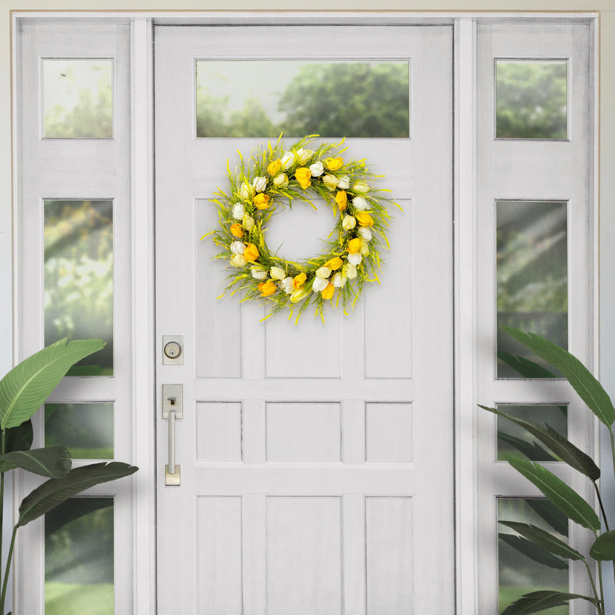 30" Artificial Tulip Floral Wreath Q286