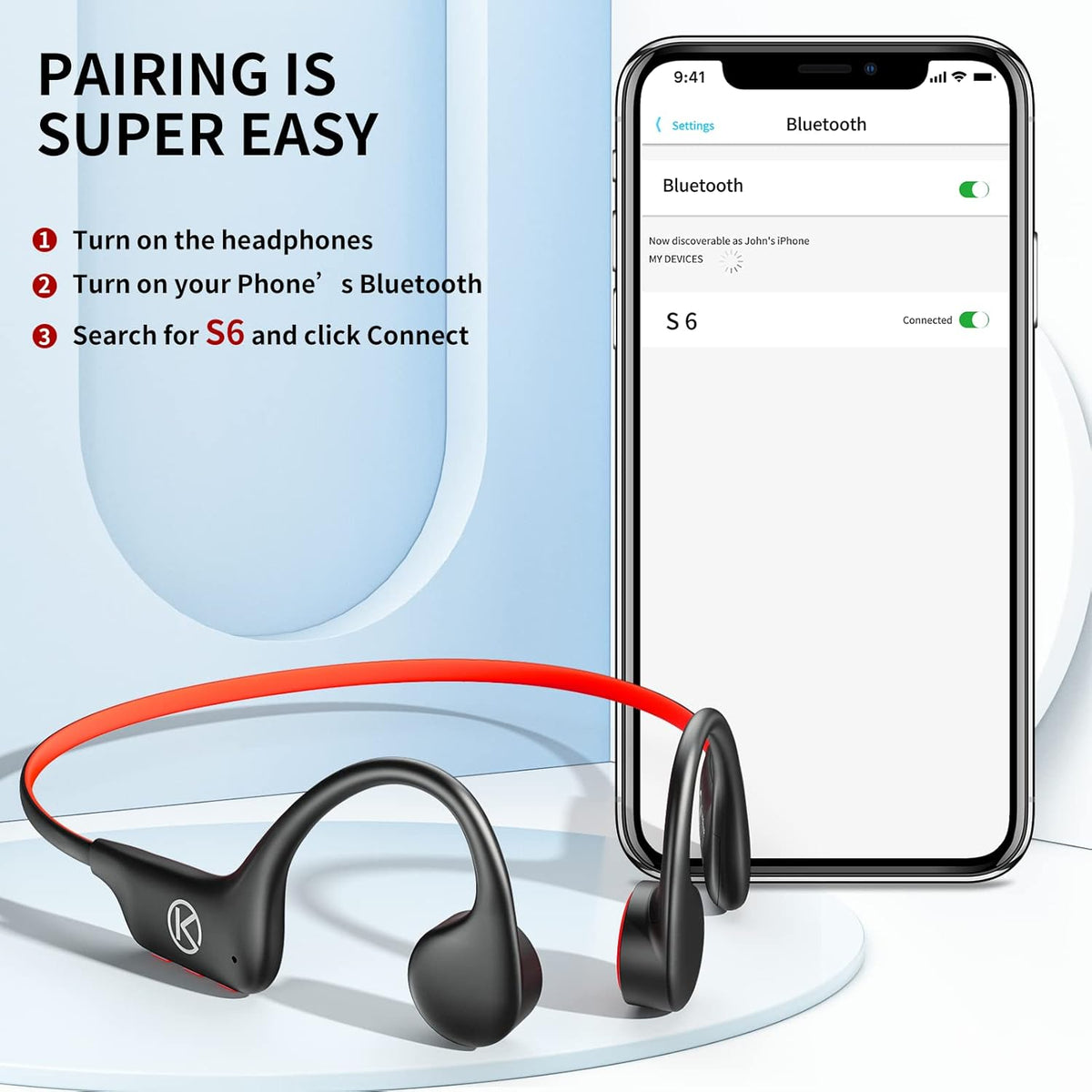 Open-Ear Bluetooth Sport Headphones Pack of 2 I9444