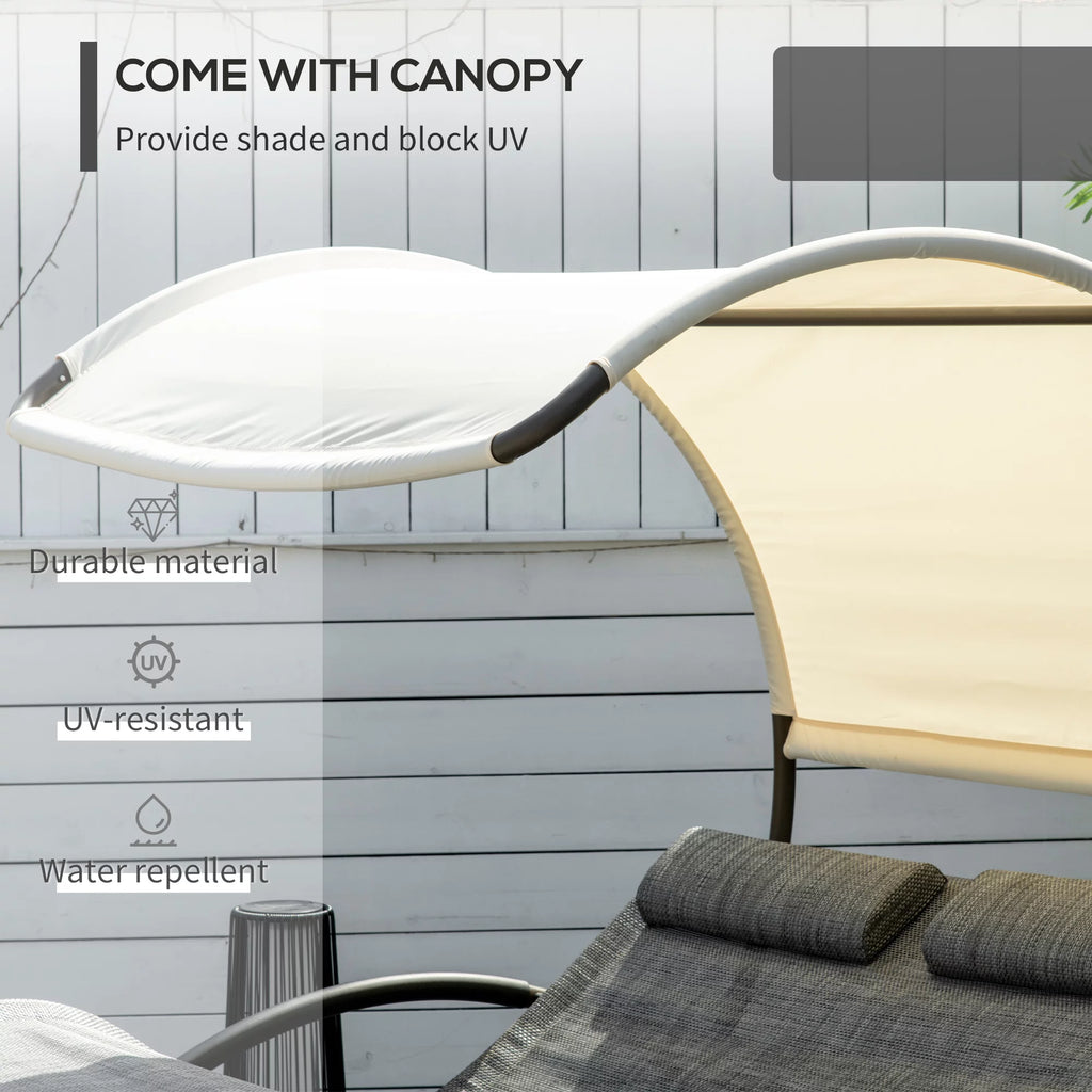 Gray Outdoor Rocking Bed with Canopy S6921