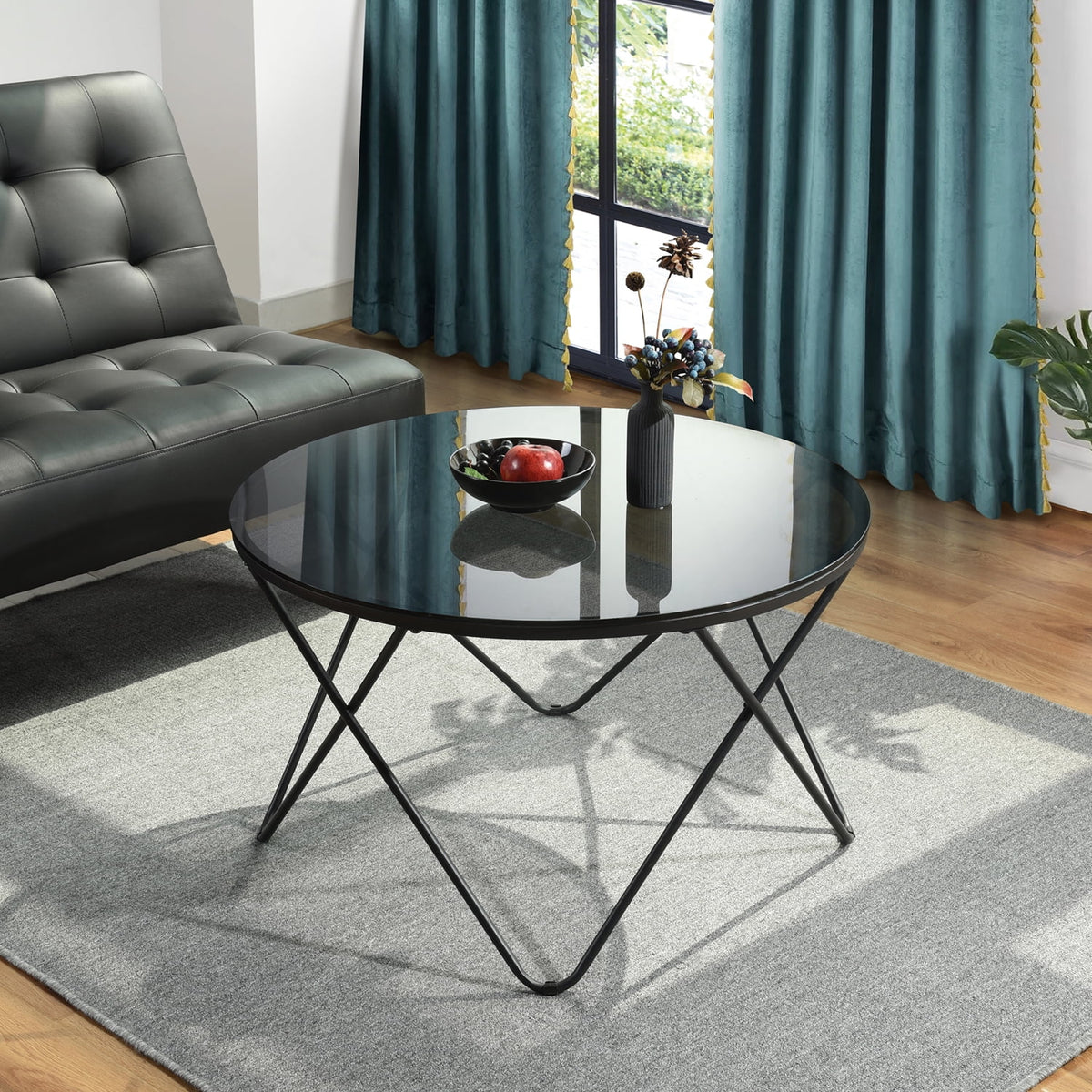 Round Coffee Table with Metal Frame P336289
