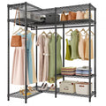 L Shaped Corner Closet System Black D850422