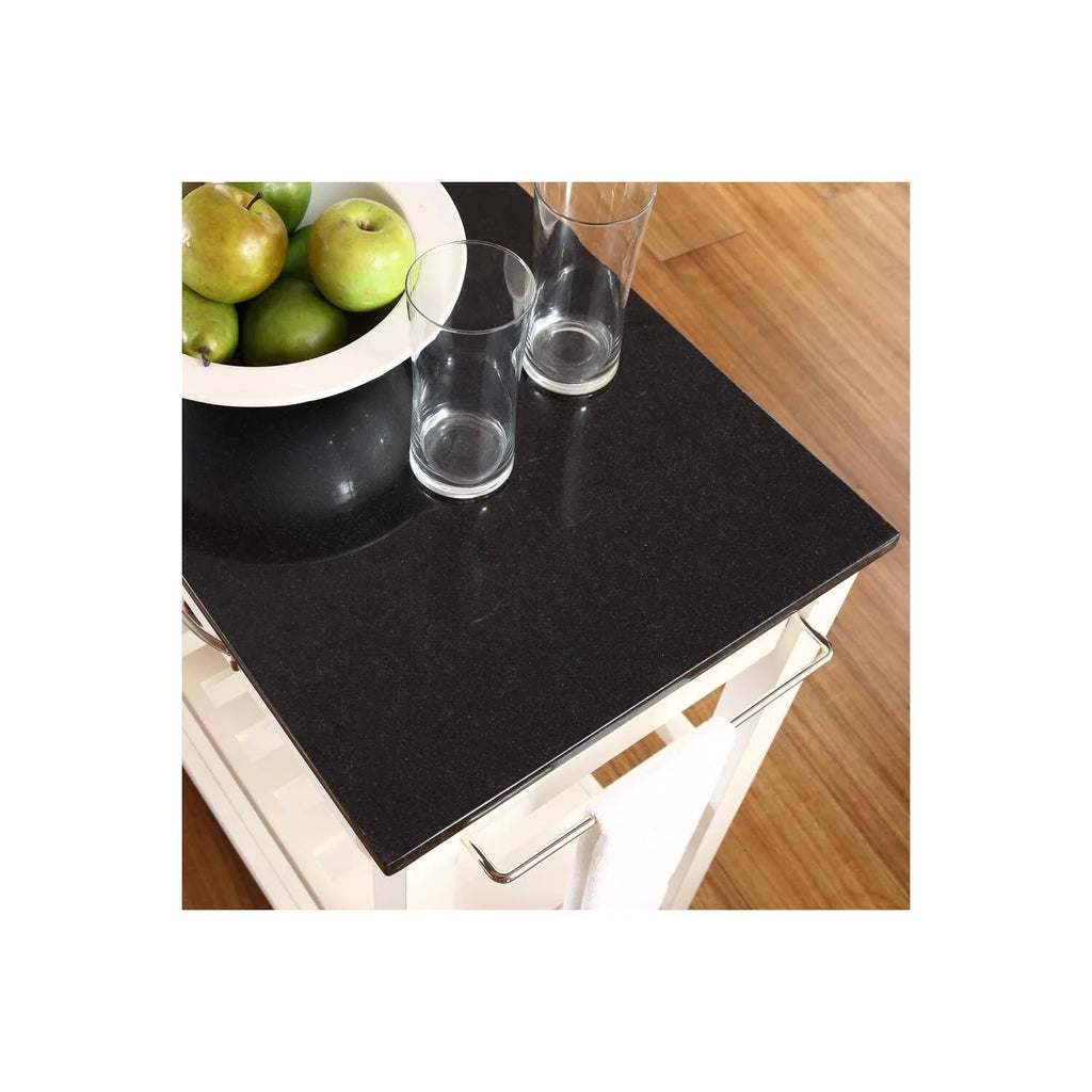 Kitchen Prep Cart White/Black L907