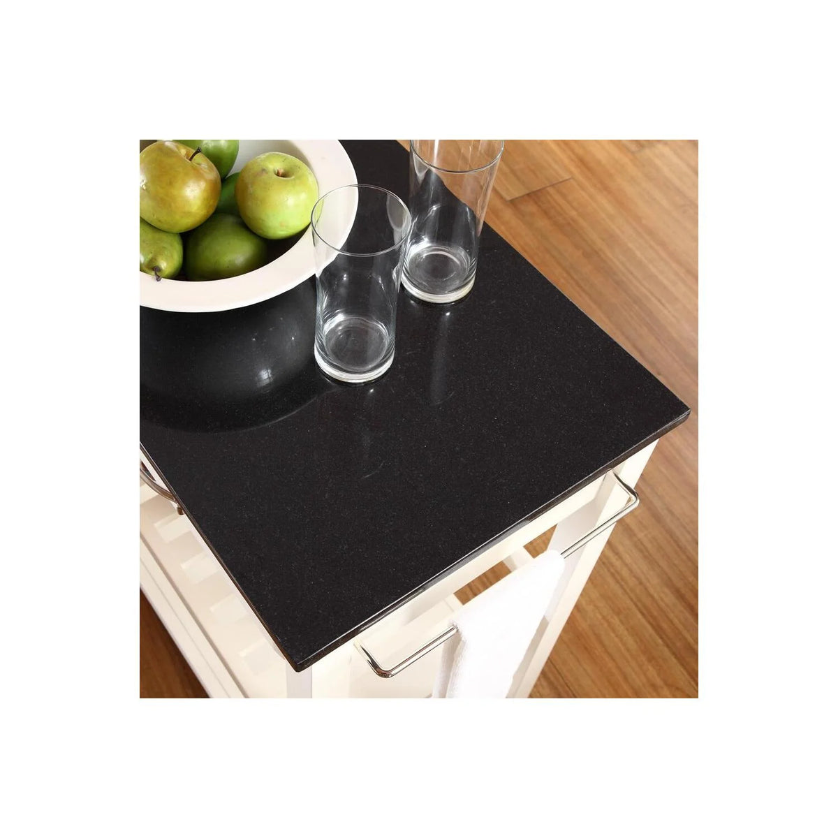 Kitchen Prep Cart White/Black L907