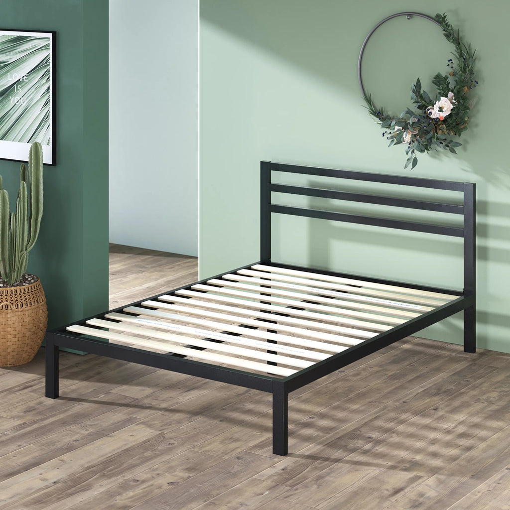 Queen Metal Platform Bed Frame with Headboard E178