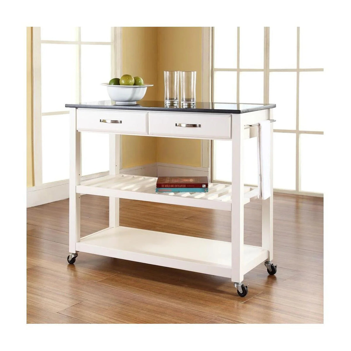 Kitchen Prep Cart White/Black L907