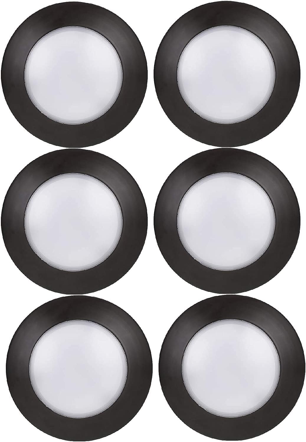 6 Pack Dimmable LED Disk Light, 10.5W, 2700K Warm White, Bronze Trim S193291