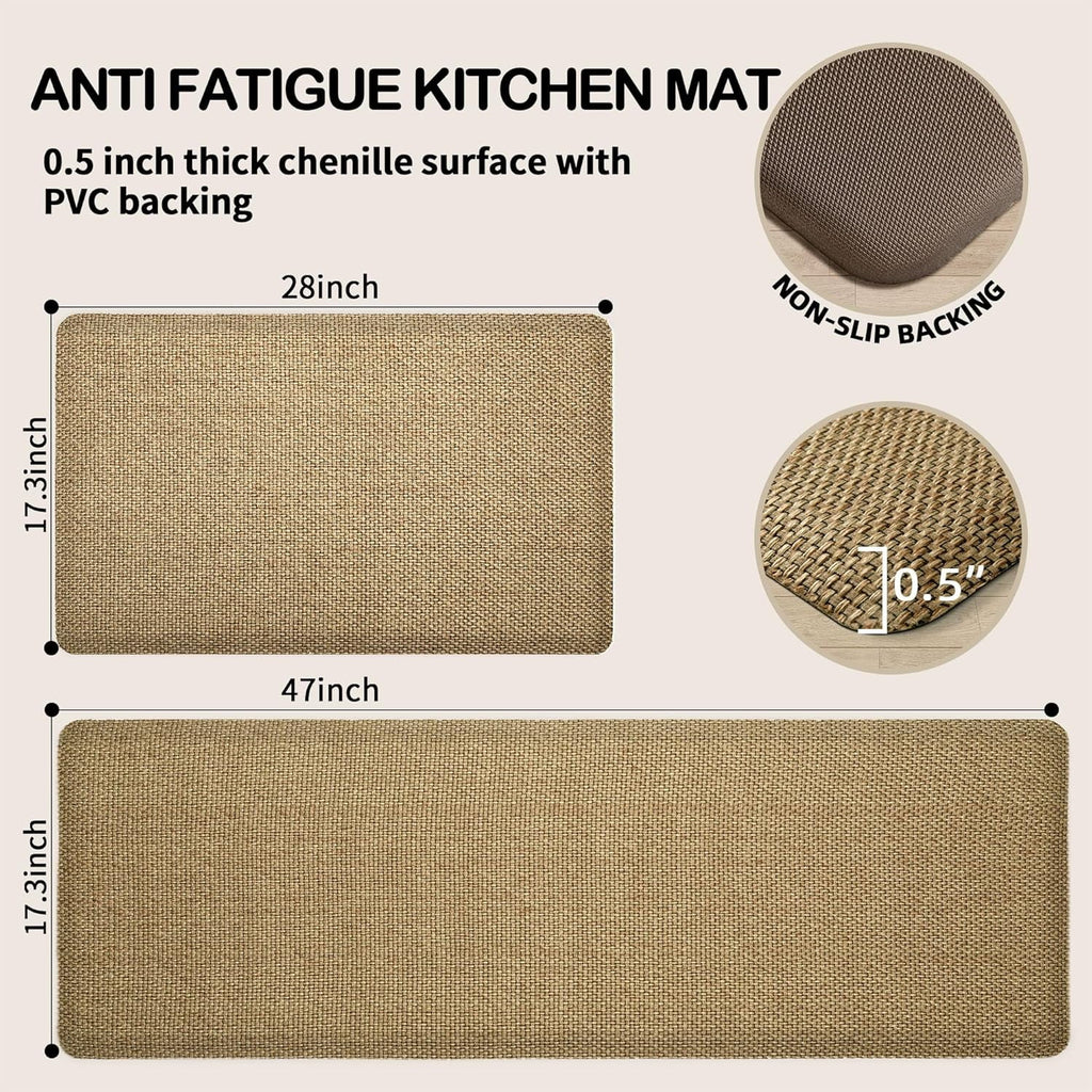 Grey/Green 17.3"x47" Anti-Fatigue Non Slip Kitchen Mat W303
