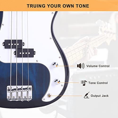 Red Full Size 4 String Electric Bass Guitar C296