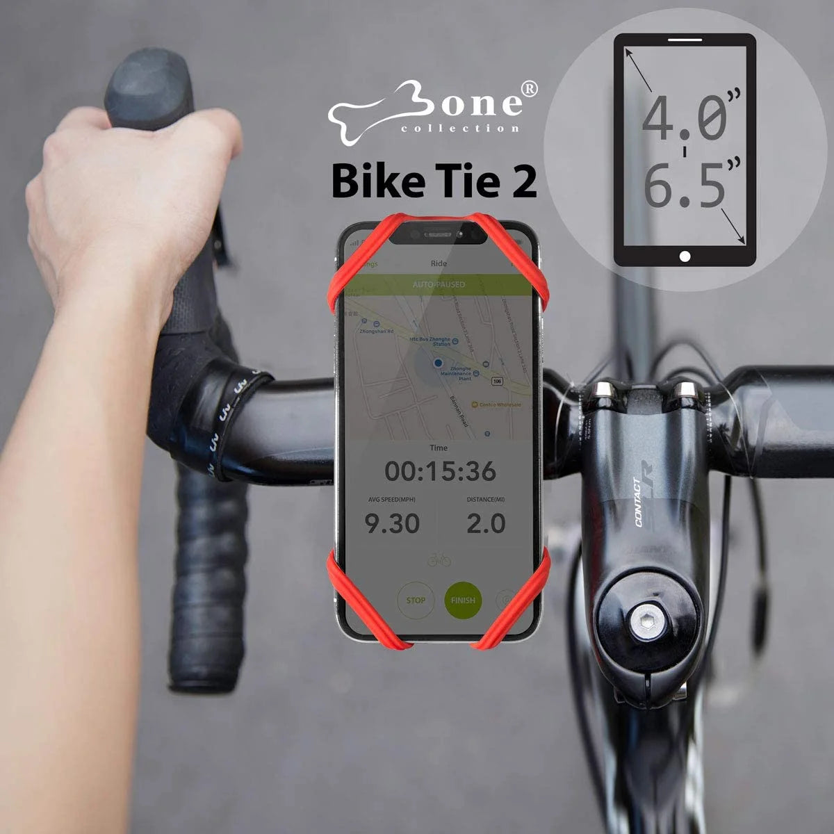 Black Universal Bike Phone Mount for Handlebar M361