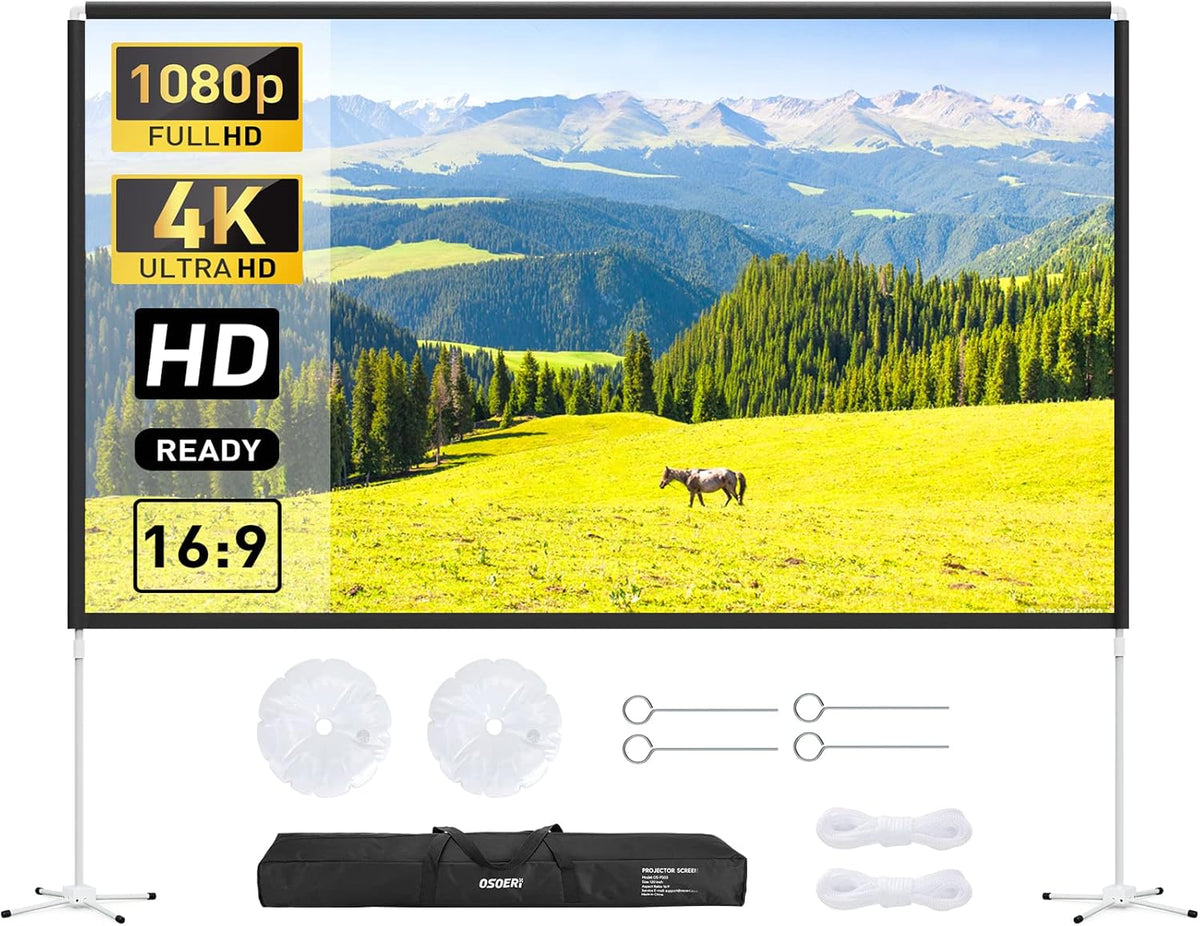 120 inch 16:9 Portable Projection Screen with Stand X6097