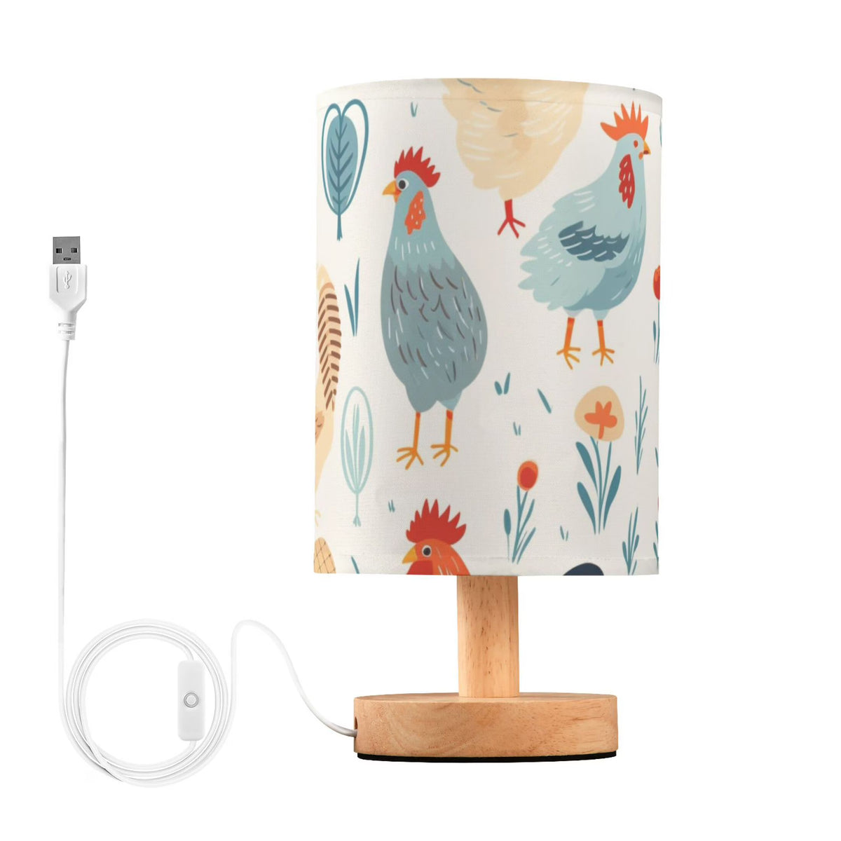Retro Cylinder Bedside Table Lamp with USB Charging Port O605