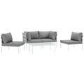 Grey White Gray Rattan Five PCS Sectional Sofa Set C927556