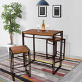Bar Height 3 Piece Woodgrain Black Dining Table Set J830788